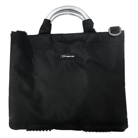 Tote bag with metal handle with adjustable shoulder strap