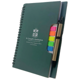 Hardcover Notebook with Sticky Pads and Recycled Pen